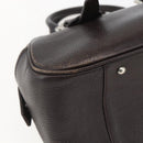 BURBERRY Hand Bag Leather Brown Silver Auth 169448-11