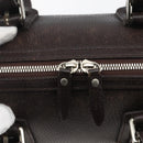 BURBERRY Hand Bag Leather Brown Silver Auth 169448-14