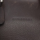 BURBERRY Hand Bag Leather Brown Silver Auth 169448-15