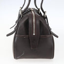 BURBERRY Hand Bag Leather Brown Silver Auth 169448-5