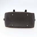 BURBERRY Hand Bag Leather Brown Silver Auth 169448-9