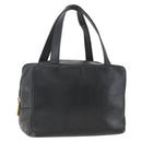 LOEWE Anagram Hand Bag Leather Gold Black Auth 169449-1