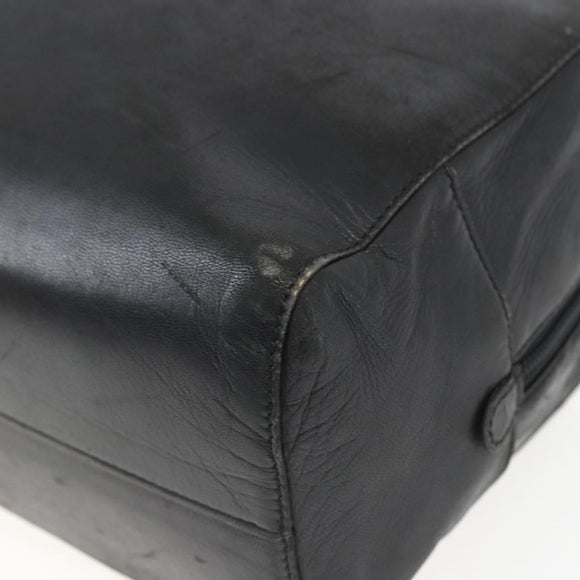 LOEWE Anagram Hand Bag Leather Gold Black Auth 169449