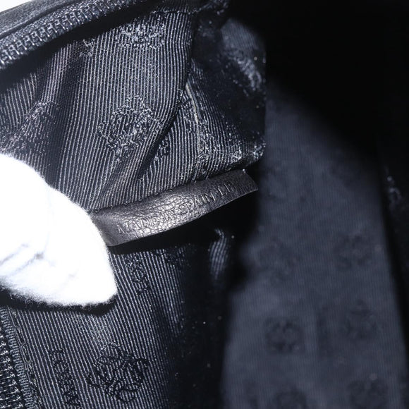 LOEWE Anagram Hand Bag Leather Gold Black Auth 169449