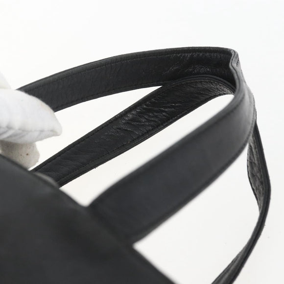 LOEWE Anagram Hand Bag Leather Gold Black Auth 169449