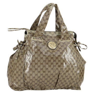 GUCCI GG Crystal Tote Bag Coated Canvas Beige Gold 197022 Auth 169450