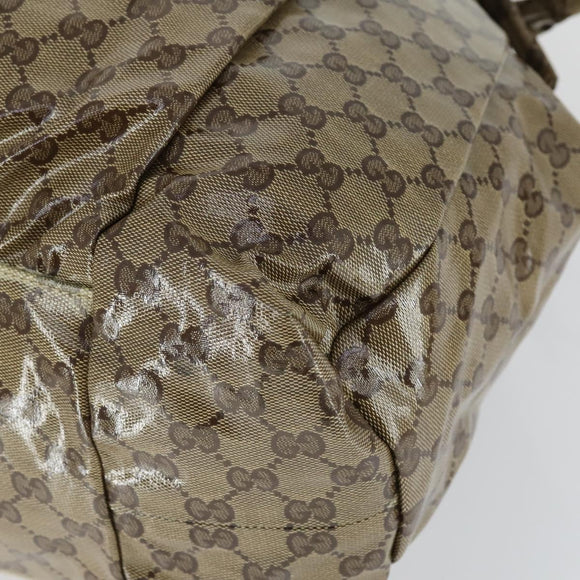 GUCCI GG Crystal Tote Bag Coated Canvas Beige Gold 197022 Auth 169450