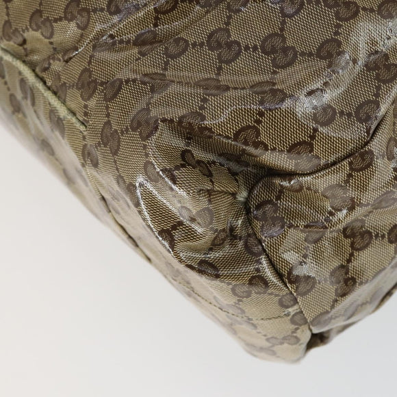 GUCCI GG Crystal Tote Bag Coated Canvas Beige Gold 197022 Auth 169450