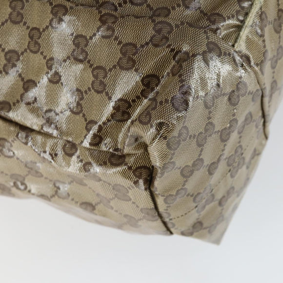 GUCCI GG Crystal Tote Bag Coated Canvas Beige Gold 197022 Auth 169450