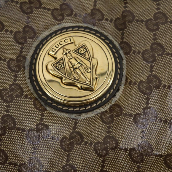 GUCCI GG Crystal Tote Bag Coated Canvas Beige Gold 197022 Auth 169450