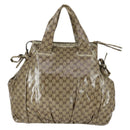 GUCCI GG Crystal Tote Bag Coated Canvas Beige Gold 197022 Auth 169450-3