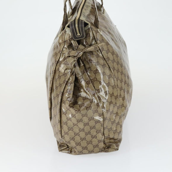 GUCCI GG Crystal Tote Bag Coated Canvas Beige Gold 197022 Auth 169450