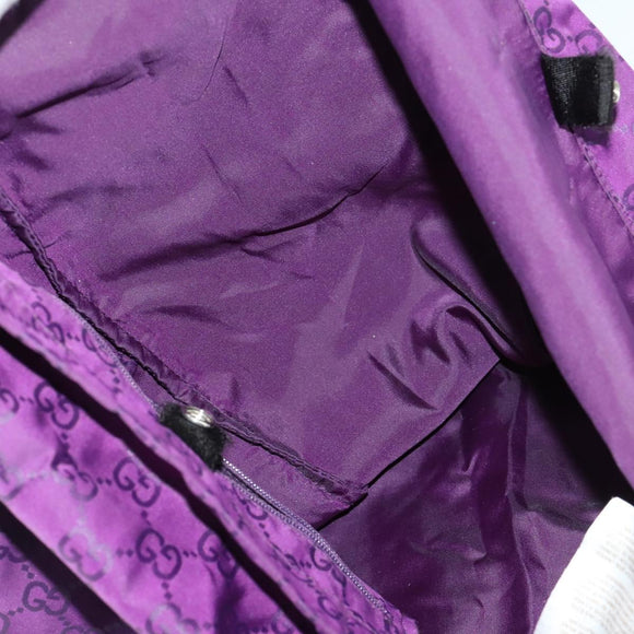 GUCCI GG Canvas Shoulder Bag Nylon Purple 281487 Auth 169451