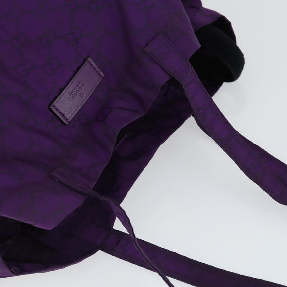GUCCI GG Canvas Shoulder Bag Nylon Purple 281487 Auth 169451