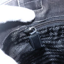 PRADA Tote Bag Nylon Leather Black Silver Auth 169452-18