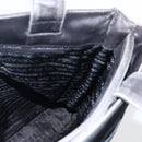 PRADA Tote Bag Nylon Leather Black Silver Auth 169452-19
