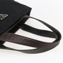 PRADA Tote Bag Nylon Leather Black Silver Auth 169452-7