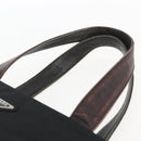 PRADA Tote Bag Nylon Leather Black Silver Auth 169452-8