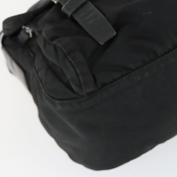 PRADA Shoulder Bag Nylon Black Silver Auth 169454