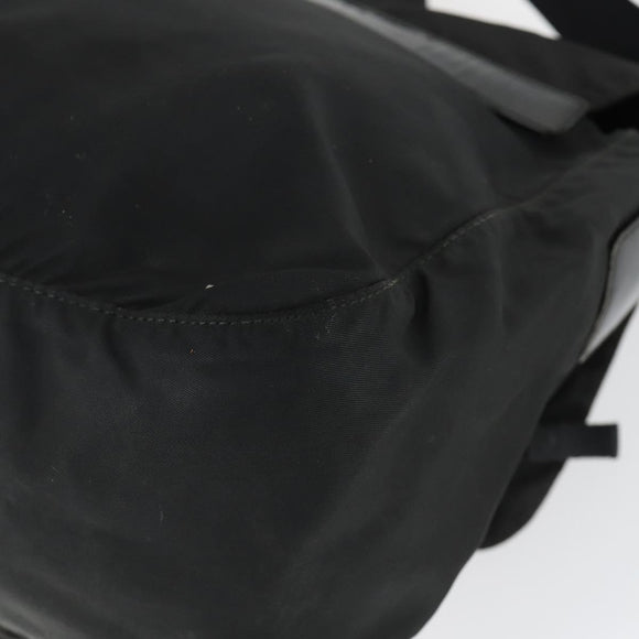 PRADA Shoulder Bag Nylon Black Silver Auth 169454
