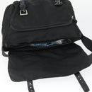 PRADA Shoulder Bag Nylon Black Silver Auth 169454-22