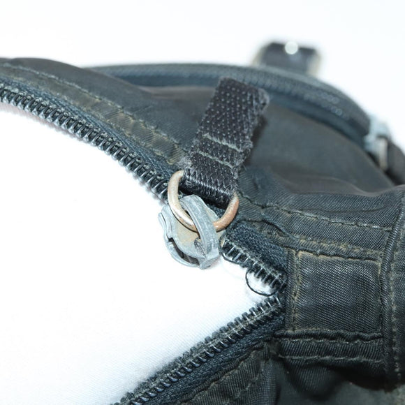 PRADA Shoulder Bag Nylon Black Silver Auth 169454