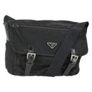 PRADA Shoulder Bag Nylon Black Silver Auth 169454-1