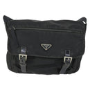 PRADA Shoulder Bag Nylon Black Silver Auth 169454-13