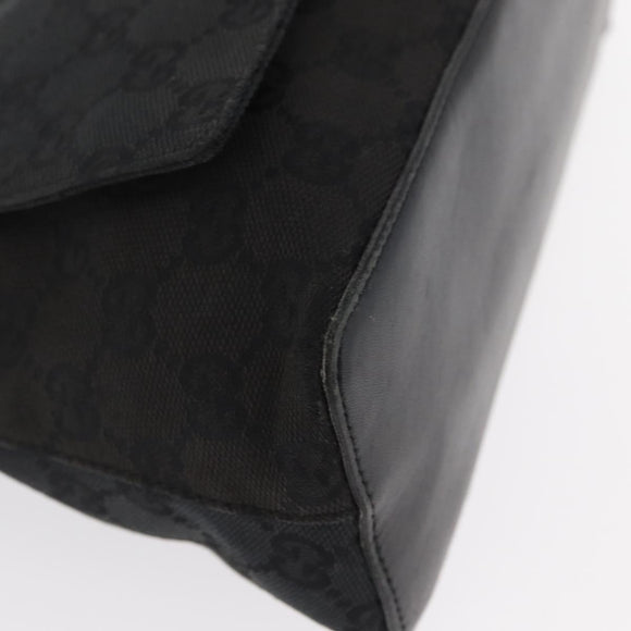 GUCCI GG Canvas Shoulder Bag Black Silver 90646 Auth 169456