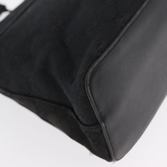 GUCCI GG Canvas Shoulder Bag Black Silver 90646 Auth 169456