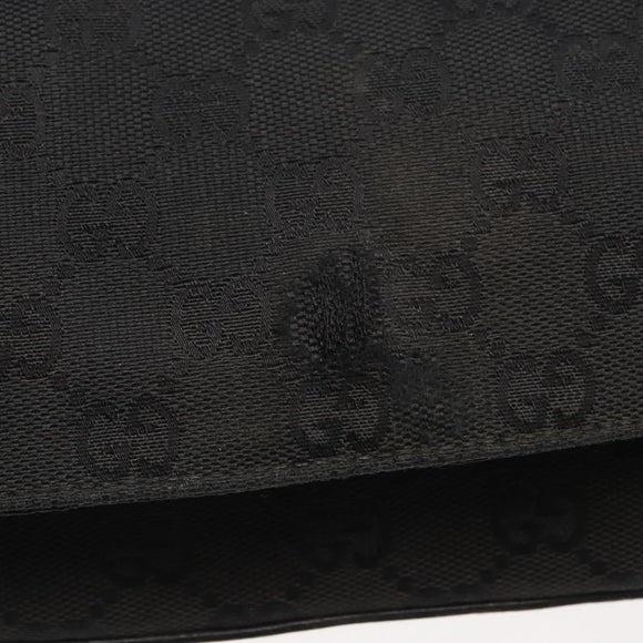 GUCCI GG Canvas Shoulder Bag Black Silver 90646 Auth 169456