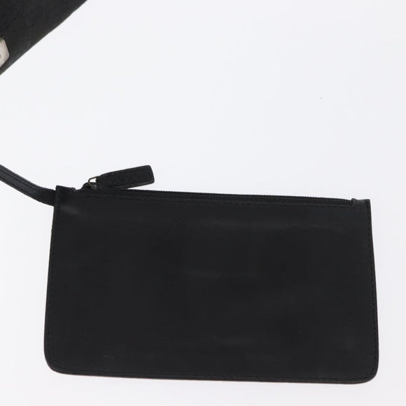 GUCCI GG Canvas Shoulder Bag Black Silver 90646 Auth 169456
