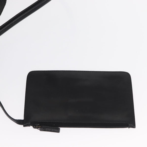 GUCCI GG Canvas Shoulder Bag Black Silver 90646 Auth 169456