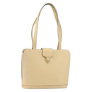 CELINE Shoulder Bag Leather Beige Gold Auth 169460-1