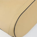 CELINE Shoulder Bag Leather Beige Gold Auth 169460-16