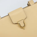 CELINE Shoulder Bag Leather Beige Gold Auth 169460-17