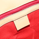 CELINE Shoulder Bag Leather Beige Gold Auth 169460-18