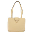 CELINE Shoulder Bag Leather Beige Gold Auth 169460-13