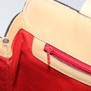 CELINE Shoulder Bag Leather Beige Gold Auth 169460-21