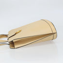 CELINE Shoulder Bag Leather Beige Gold Auth 169460-4