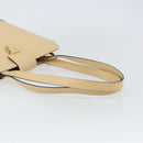 CELINE Shoulder Bag Leather Beige Gold Auth 169460-7
