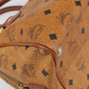 MCM Vicetos Logogram Hand Bag PVC Leather Brown Gold Auth 169462-11