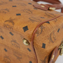 MCM Vicetos Logogram Hand Bag PVC Leather Brown Gold Auth 169462-12