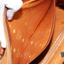 MCM Vicetos Logogram Hand Bag PVC Leather Brown Gold Auth 169462-21