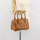 MCM Vicetos Logogram Hand Bag PVC Leather Brown Gold Auth 169462-22