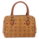 MCM Vicetos Logogram Hand Bag PVC Leather Brown Gold Auth 169462-3