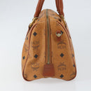 MCM Vicetos Logogram Hand Bag PVC Leather Brown Gold Auth 169462-5