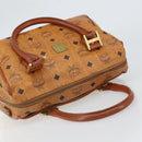 MCM Vicetos Logogram Hand Bag PVC Leather Brown Gold Auth 169462-6