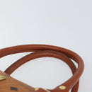 MCM Vicetos Logogram Hand Bag PVC Leather Brown Gold Auth 169462-8