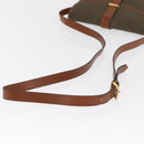 SAINT LAURENT Shoulder Bag Canvas Leather Khaki Gold Auth 169469-7